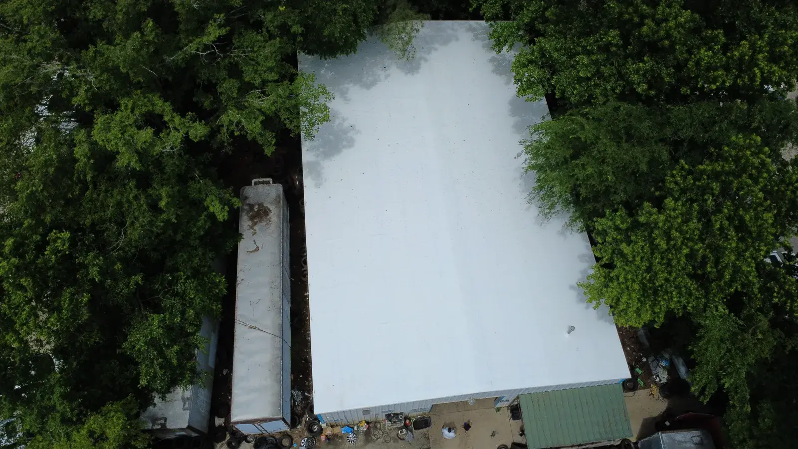 Completed TPO commercial roof repair in Cary NC by Faircloth Roofing